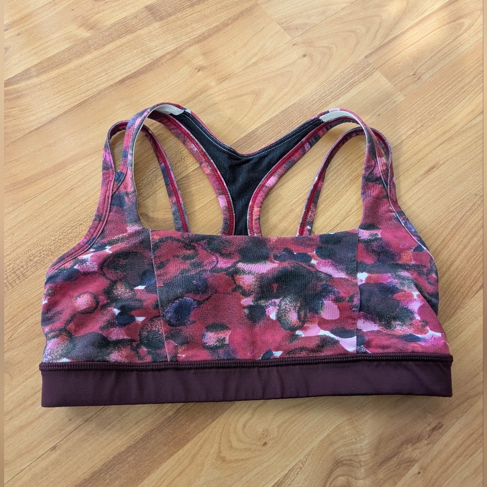 Lululemon Splendour Bra 8 Poppy Petals Berry Rumble Multi